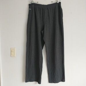LACOSTE Pajama Pants Sleepwear Mens XXL 2XL Gray Logo Spell Out Cotton Blend